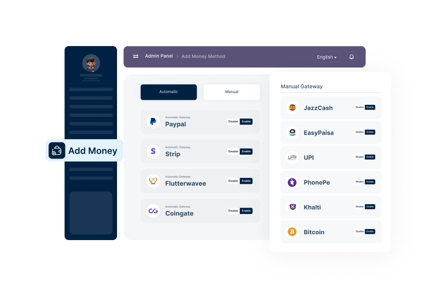 Setup Deposit Method